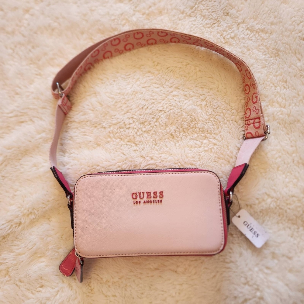 GUESS Charlestown Mini Crossbody Bag SF901970 Powder Pink NWT - Picture 2 of 11